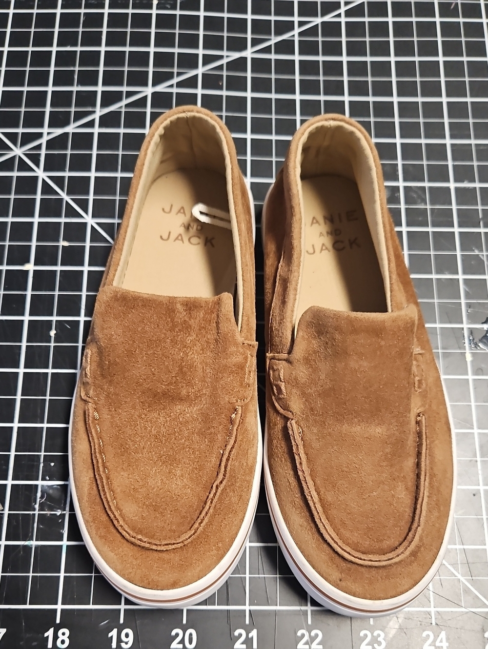 Janie and Jack Tan Suede Slip-On Loafers Boys Size 12